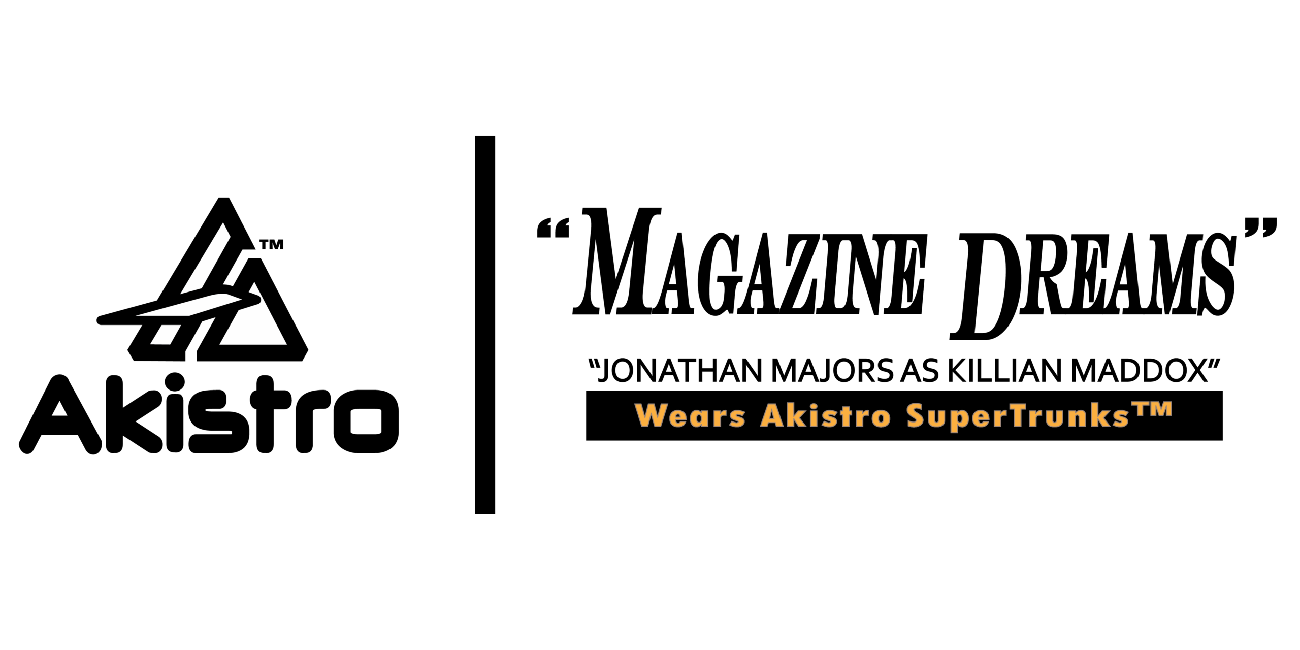 Akistro Logo Next to Magazine Dreams Title Representing Posing trunks Contribution to the film