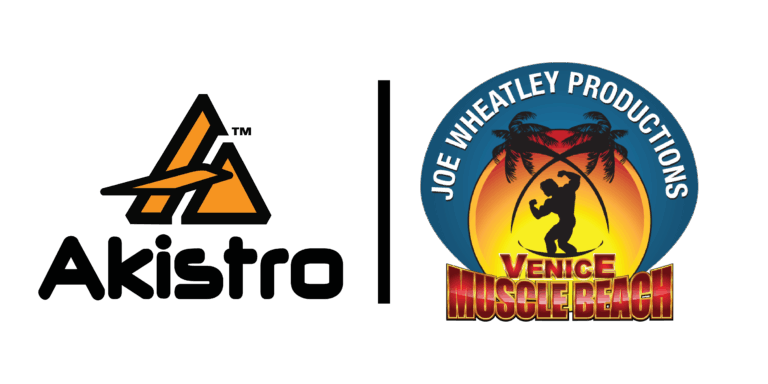 Akistro and Muscle Beach Venice Sponsorship Logos